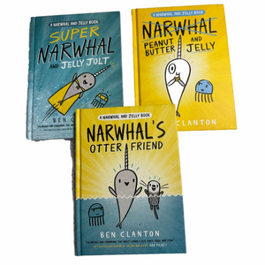 Narwhal and Jelly Book Set Graphic Novels x3 Hardcover Author Ben Clanton